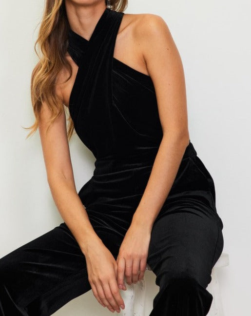 Betty Velvet Black Jumpsuit