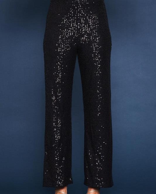 Ericka Black Sequin Pants