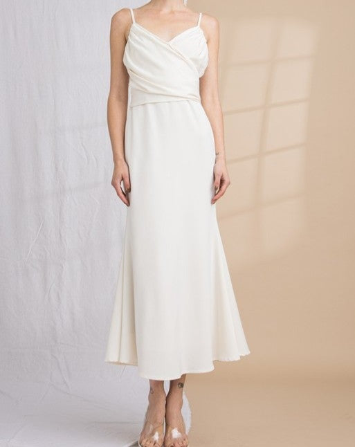 Satin White Maxi Dress