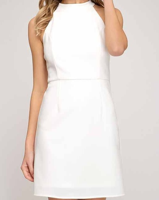 Short Halter White Dress